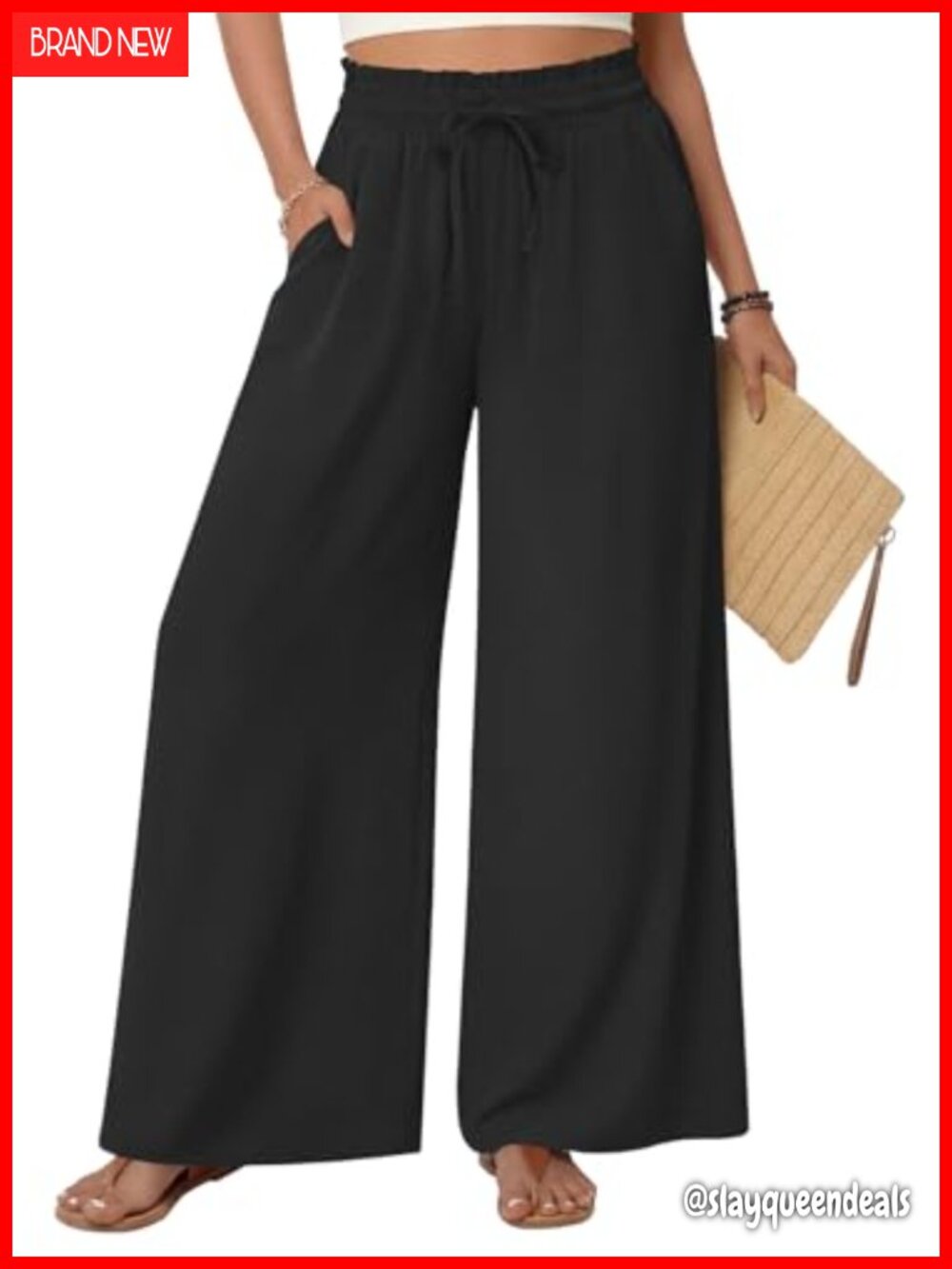 Women Wide Leg Palazzo Pants Gaucho Flowy Boho Teacher Outfits